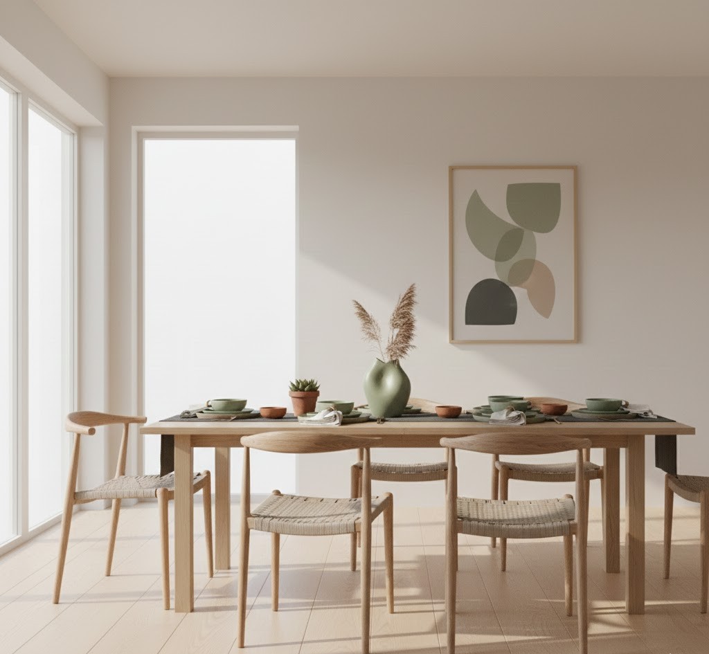 Elegant dining area with minimalist design