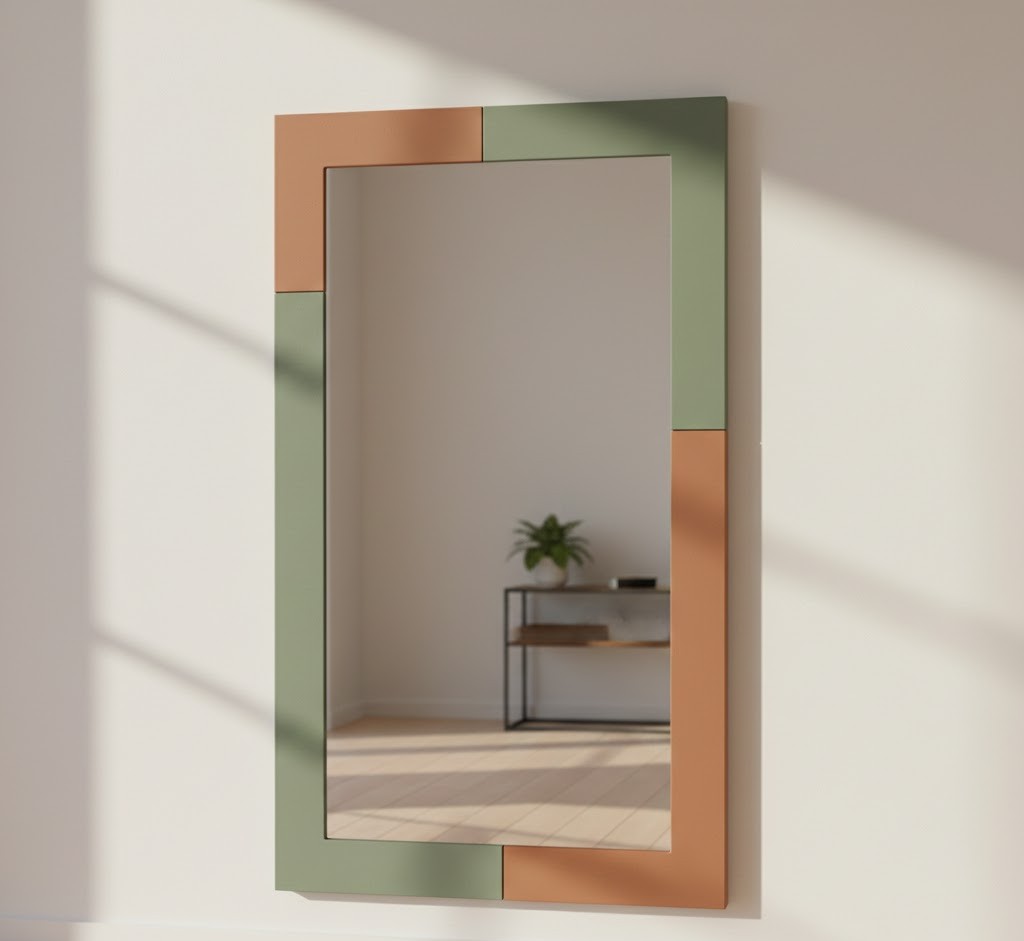 Decorative mirror with minimalist frame