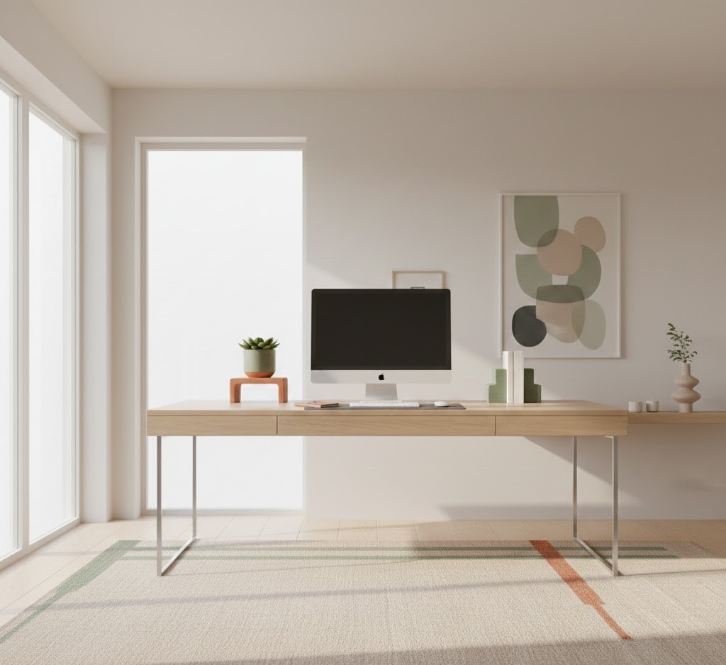 Home office with stylish accessories